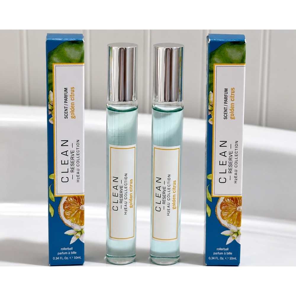 CLEAN Reserve Golden Citrus Rollerball Parfum 0.34oz 10mL X2 H2EAU Floral New‎